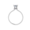 thumbnail image 3 of Oryn Jewel 2.3 Ct Lab Created Diamond Ring - 14K White Gold Over Hidden Halo Engagement Wedding Ring - Radiant Cut Solitaire with Accents Diamond Ring for Her - Gift for Expressing Affection, 3 of 6
