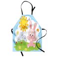 thumbnail image 1 of Children Apron Cute Bunny Rabbit in Flower Garden with Happy Sun Lady Bugs and Butterfly Print, Unisex Kitchen Bib Apron with Adjustable Neck for Cooking Baking Gardening, Multicolor, by Ambesonne, 1 of 3