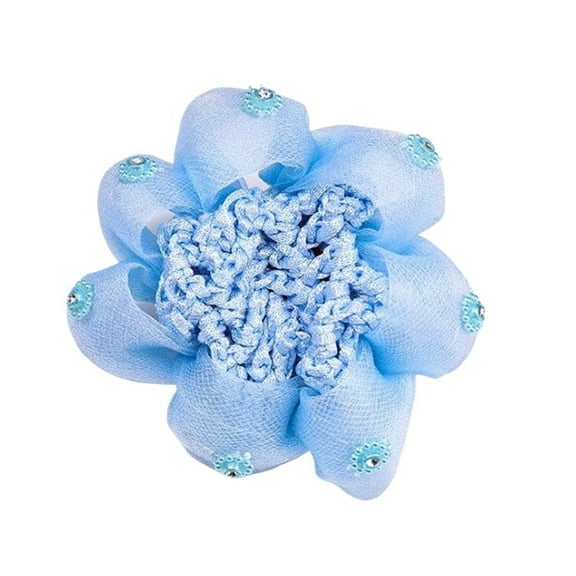 2pcs Women Girls Bowknot Simulated-pearl Dance Hairnet Multi Colors Elastic Rope Hair Bun Party Hair Nets