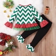 thumbnail image 7 of Baby Girl Christmas Outfits Plaid Print Flare Long Sleeve Mesh Ruffle T Shirt Bell Bottom Outfit, 7 of 7