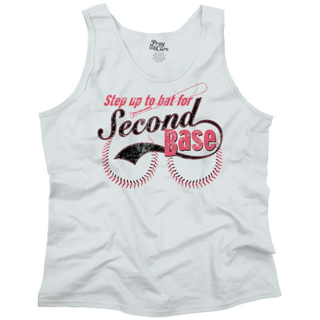 Breast Cancer Awareness Second Base Boobs Humor Tank Top T-Shirt by Pray For A (Best Boobs In Sports)