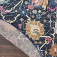 thumbnail image 4 of 8' Navy Blue Round Floral Power Loom Area Rug, 4 of 5