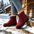 thumbnail image 4 of Bnwani Boots for Women,Winter Boots,Non-slip,Round Toe,Lace-Up,Warm,Wine,43(US:9.5), 4 of 6