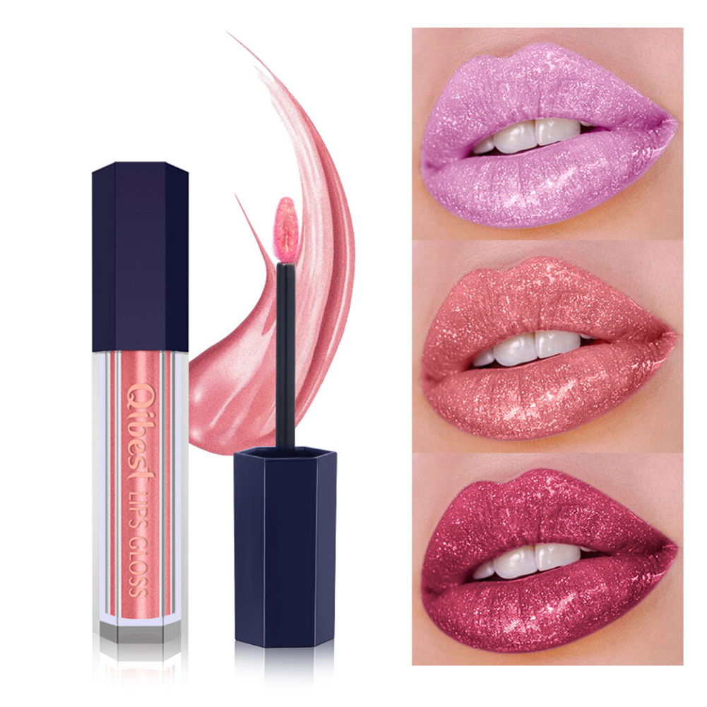 Decor Store Qibest Long Lasting Glitter Pearlescent Lip Gloss Liquid