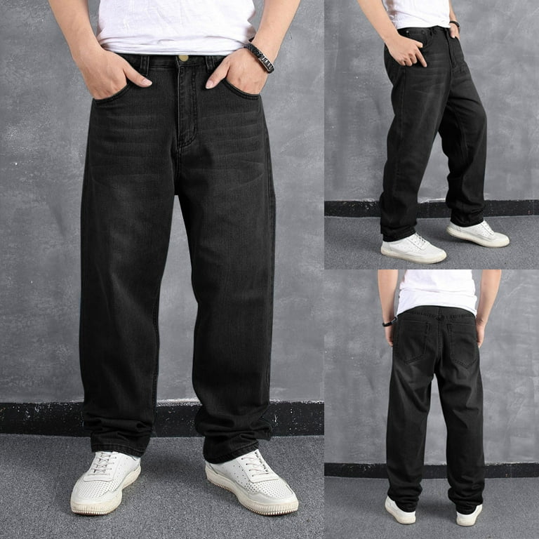 42 44 Plus Size Ripped Jeans Men Vintage Denim Pants Baggy Cargo
