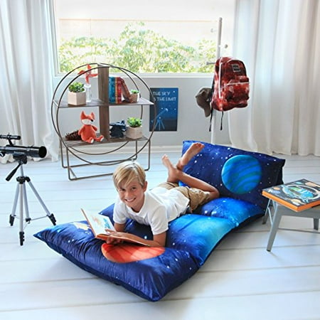 Kid's Floor Pillow Bed Cover - Use as Nap Mat, Portable Toddler Bed