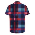 thumbnail image 4 of Njoeus Big & Tall Shirts for Men Short Sleeve Button Up Shirts Mens Loose Summer Vacation Plaid Shirt Casual Colorful T-Shirt for Party Clubwear 3X 4X 5X Clearance Hot Pink, 4 of 5