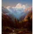 thumbnail image 2 of Régis François Gignoux 12x13 Black Ornate Wood Framed Double Matted Museum Art Print Titled: The Jung Frau, Switzerland, 2 of 5