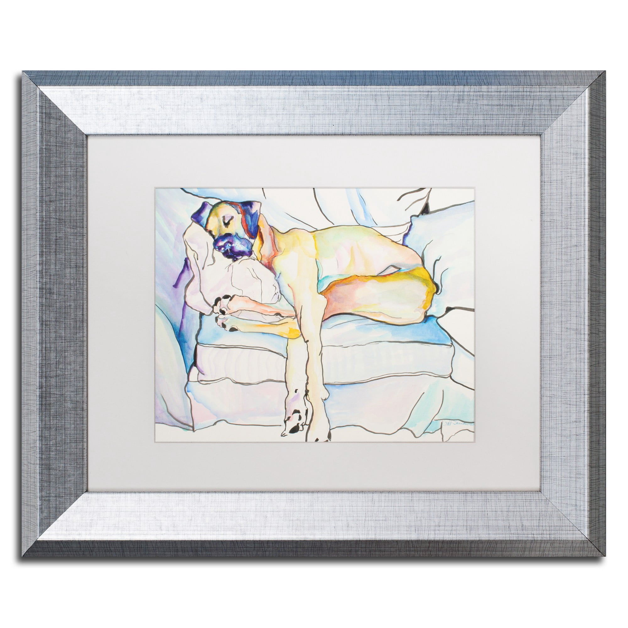 Trademark Fine Art "Sleeping Beauty" Canvas Art by Pat Saunders-White White Matte, Silver Frame