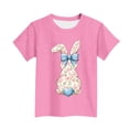 thumbnail image 4 of Amidoa Summer Girls Short Sleeve Graphic Crewneck Cute Easter Shirts Pullover Tees, 4 of 5