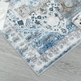 thumbnail image 3 of CAROMIO Area Rugs Vintage Light Blue Print Rug Indoor Floor Cover Distressed Carpet Thin Rug Foldable Chenille Rug, 2' x 3' Blue, 3 of 5