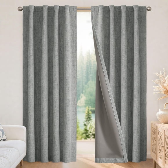 Cortinas Blackout Joydeco de Lino 100% Opacas 100x120 cm