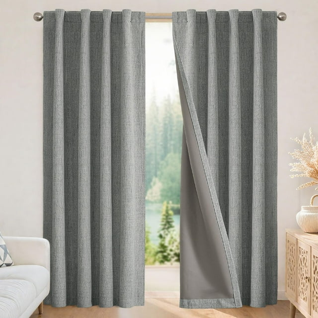 Cortinas Blackout Joydeco Gris Claro 100% Opacas
