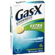 Gas-X Xstr Pep Crm Size 18s Gas-X Extra Strength Chewable Peppermint Cream Antigas