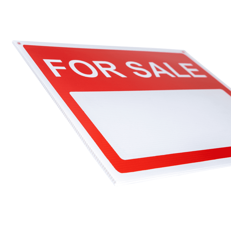 Yard Sale Sign - Waterproof Flexible Plastic, Red and White, 9 x 12