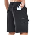 thumbnail image 3 of NORTHYARD Men's Cargo Shorts 9" Hiking Camping Golf Short Casual Travel Work Outdoor UPF 50+ Multipocket for Men Black XL, 3 of 8