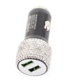 thumbnail image 4 of Cargador USB De Automóvil, Decoración De Diamantes De Diario Inferior De 5V Puerto Dual De Carga Rápida Adaptador Interior Accesorio, 4 of 7