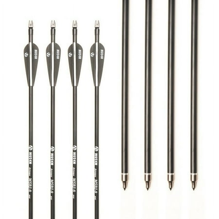30 Black and White Fiberglass Arrow with Replaceable Arrowhead Spine 500 for Recurve/Coumpond Bows Archery 12pcs