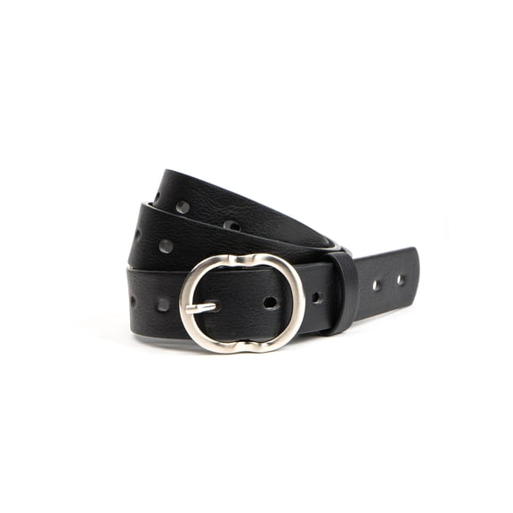 No Boundaries Women's and Women's Plus Slotted Perf Belt, Black