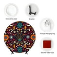 thumbnail image 4 of Picia Colorful Mexican2 Pattern Bone China Decorative Plate – Wall Decor with Stand and Adhesive, Elegant Ornament for Living Room, Office, or Entryway-7in, 4 of 6