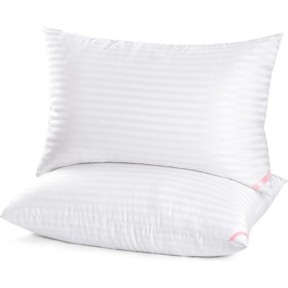Hotel Collection Bed Pillows for Sleeping 2 Pack Queen Size, Pillows for Side and Back Sleepers, Super Soft Down Alternative Microfiber Filled Pillows, 20 x 30 Inches