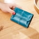 thumbnail image 4 of Cartera pequeña y compacta de piel auténtica con bolsillo para mujer, minimonedero con ventana de identificación, 4 of 6