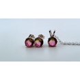 thumbnail image 6 of Round Watermelon Tourmaline Sterling Silver Earrings/Necklace Set 7RWTSSENS2, 6 of 9