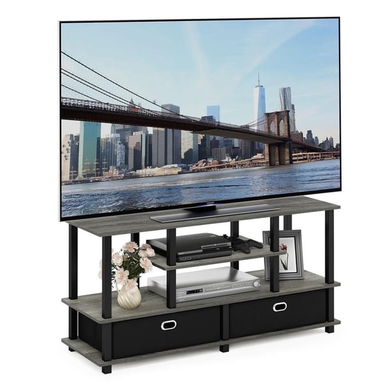 Furinno JAYA Large TV Stand for 55-Inch TV, French Oak Grey photo 5