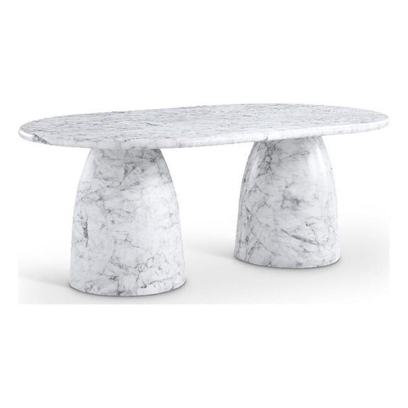 Afuera Living Contemporary White 78" Indoor/Outdoor Concrete Dining Table