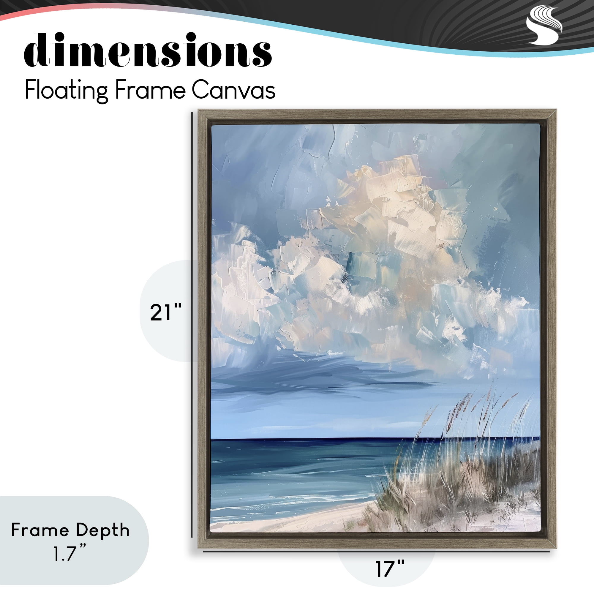 Stupell Industries A Storm Is Coming on Beach Brown Framed Floater Canvas Wall Art, design by Petal Prints Design