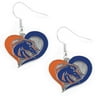 Boise State Broncos Swirl Heart Sports Team Logo Dangle Earring Set Charm Gift NCAA