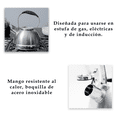 thumbnail image 4 of Tetera Silbante UYO KITCHEN Acero Inoxidable 3L negro Unitalla, 4 of 5