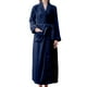 thumbnail image 2 of Batas Prolriy para mujer, bata de baño de franela con doble bolsillo, suave y cálida, de terciopelo de doble cara, ideal para pijamas y ropa de casa, bata de baño para mujer, color azul marino, talla, 2 of 6