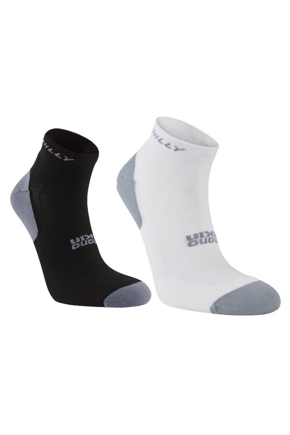 Active Quarter Min Twin Pack Socks - White/Black/Grey