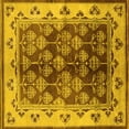 thumbnail image 1 of Ahgly Company Machine Washable Indoor Square Oriental Yellow Industrial Area Rugs, 5' Square, 1 of 4