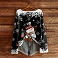 thumbnail image 2 of Fiaer T Shirts Women Christmas Oversized Tshirts Crew Neck Long Sleeve Snowman Snowflake Shirts Loose Fit Casual Trendy Tops Black M, 2 of 3