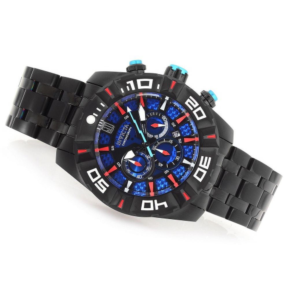 Invicta Men's Jason Taylor Black Steel Bracelet & Case Quartz Blue Dial Analog Watch 24847