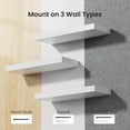 thumbnail image 5 of TACYKIBD Floating Shelves, Wall Shelves for Bathroom/Living Room/Bedroom/Kitchen Decor, White Shelves with Invisible Brackets Set of 3 - AMFS08, 5 of 7