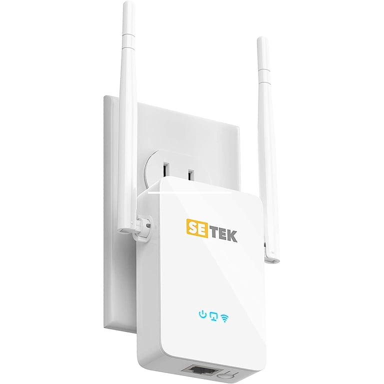 Setek Wifi Extender Signal Booster up to 2500sq ft - Dead Zone Ender with 2  Advanced Antennas, Wireless Internet Amplifier - Covers 15 Devices -  Ethernet/LAN Port - Walmart.com