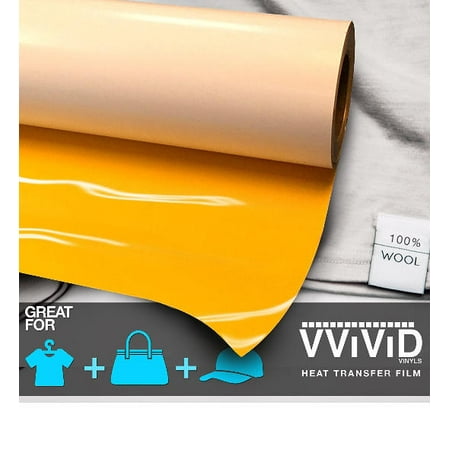 Yellow Iron On Letter Heat Transfer Paper Vinyl Decal Roll Heavy-Duty HTV Film 12