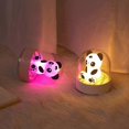 thumbnail image 4 of KAIYANG Luz de noche LED recargable, linda luz de fragancia colorida de panda, lámpara de noche con carga USB para habitación de niños, dormitorio, decoración de sala de estar (rosa), 4 of 5