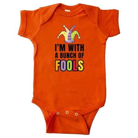 

Inktastic Im with a Bunch of Fools with Jester Hat April Fools Day Gift Baby Boy or Baby Girl Bodysuit