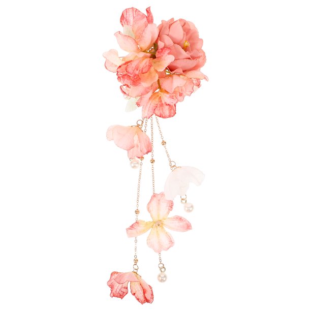 Pinza para el cabello con borlas de flores, pinza para el cabello con diseño floral, pinza para el cabello estilo chino, tocado de novia