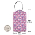 thumbnail image 4 of Naloa Skull Blue Flower Luggage Tag for Suitcase Leather Baggage Tag with Stainless Steel Loop Privacy Cover for Women Men Girls-2 PCS, 4 of 5