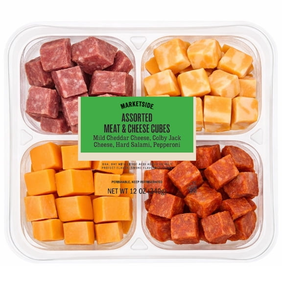 Marketside Assorted Cubed Meat & Cheese Tray, 12oz (Cubed, Refrigerated)