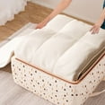 thumbnail image 5 of Oggfader Heavy Duty Cotton Storage Bag with Reinforced Handles, Khaki L - Double Zipper, Collapsible Reusable for Clothing Bedding Moving College Dorm, 5 of 8