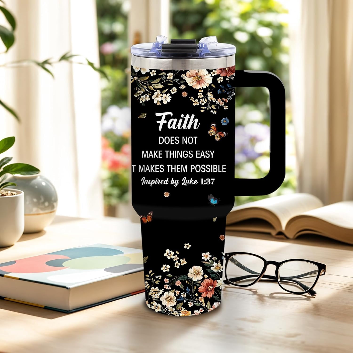 Christian Gifts for Women Men, Christian Tumbler 40 Oz, Birthday Religious Gifts for Friend Sister Mom, Spiritual Bible Verse Catholic Gift, Religious Tumbler, 1PCS