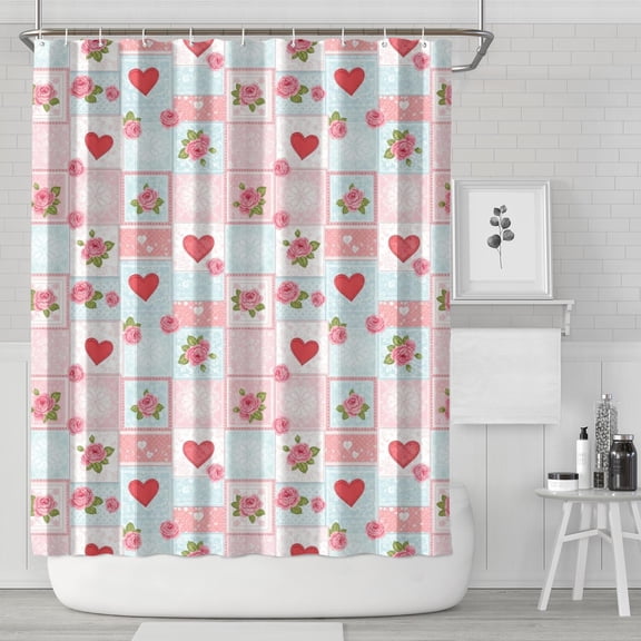 Pioneer Flower Floral Print Pattern Shower Curtain 84"x72", Bathroom Decorative Shower Curtain Set with 12 Hooks, Waterproof Washable