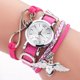 thumbnail image 4 of Reloj de pulsera con patrón de oscilación de corazón de cuarzo con correa de cuero de PU para mujer a la moda (rojo rosa), 4 of 4