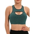 thumbnail image 3 of FANNYC Padded Women's Seamless Sports Bra Racerback Gym Workout Sports Bras -High Impact Support Yoga Bra Stretch Sexy Hollowed Mesh Fitness Activewear Crop Top Vest With Removable Cups, 3 of 8